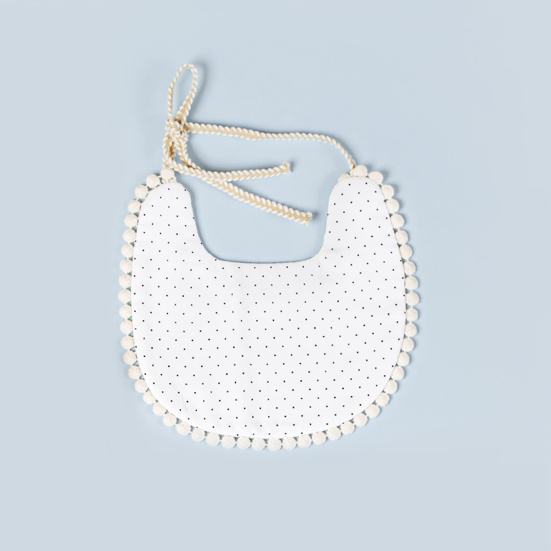 ポンポン付きスタイ(ドット/芯地あり) - 画像 (2)