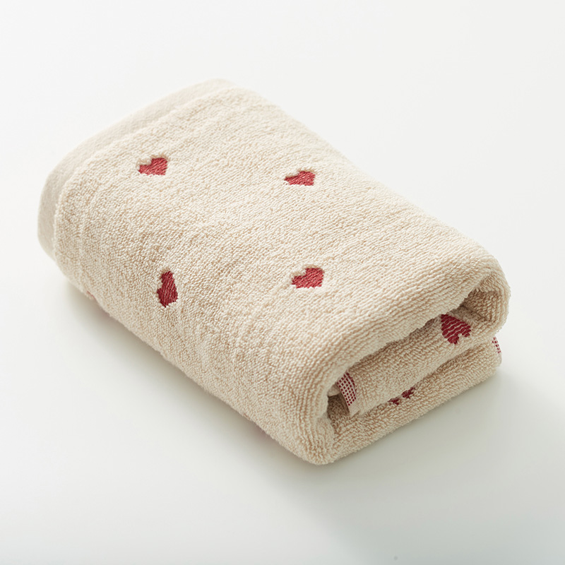 ハート柄オーガニックコットンタオル - 画像 (2)