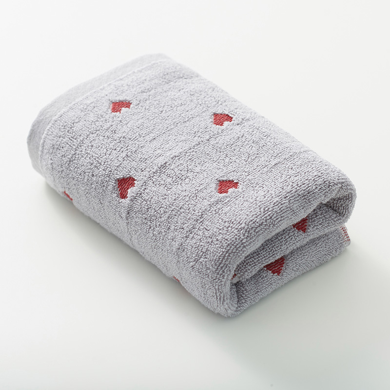 ハート柄オーガニックコットンタオル - 画像 (3)