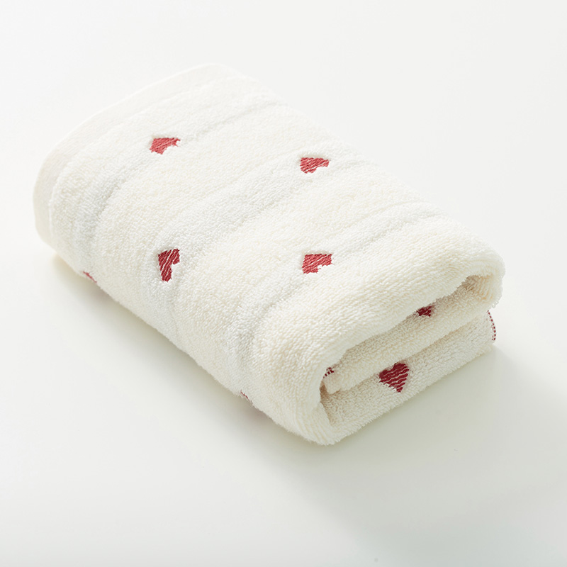 ハート柄オーガニックコットンタオル - 画像 (4)