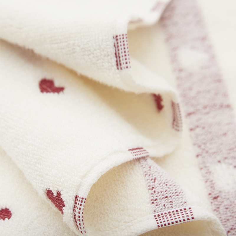 ハート柄オーガニックコットンタオル - 画像 (5)